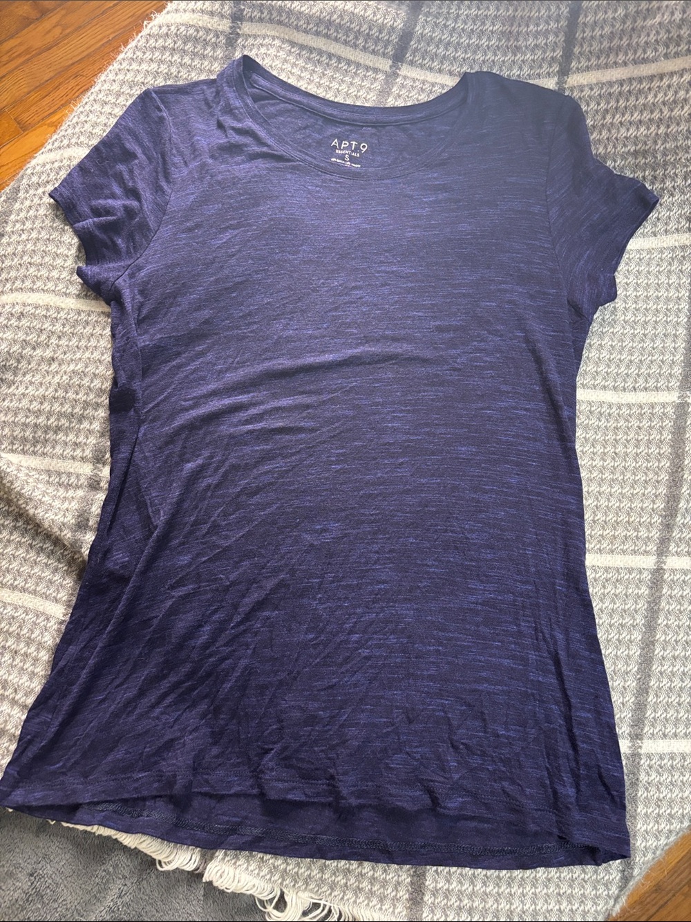 Apt. 9 Navy Heather Short Sleeve Scoop Neck Tee